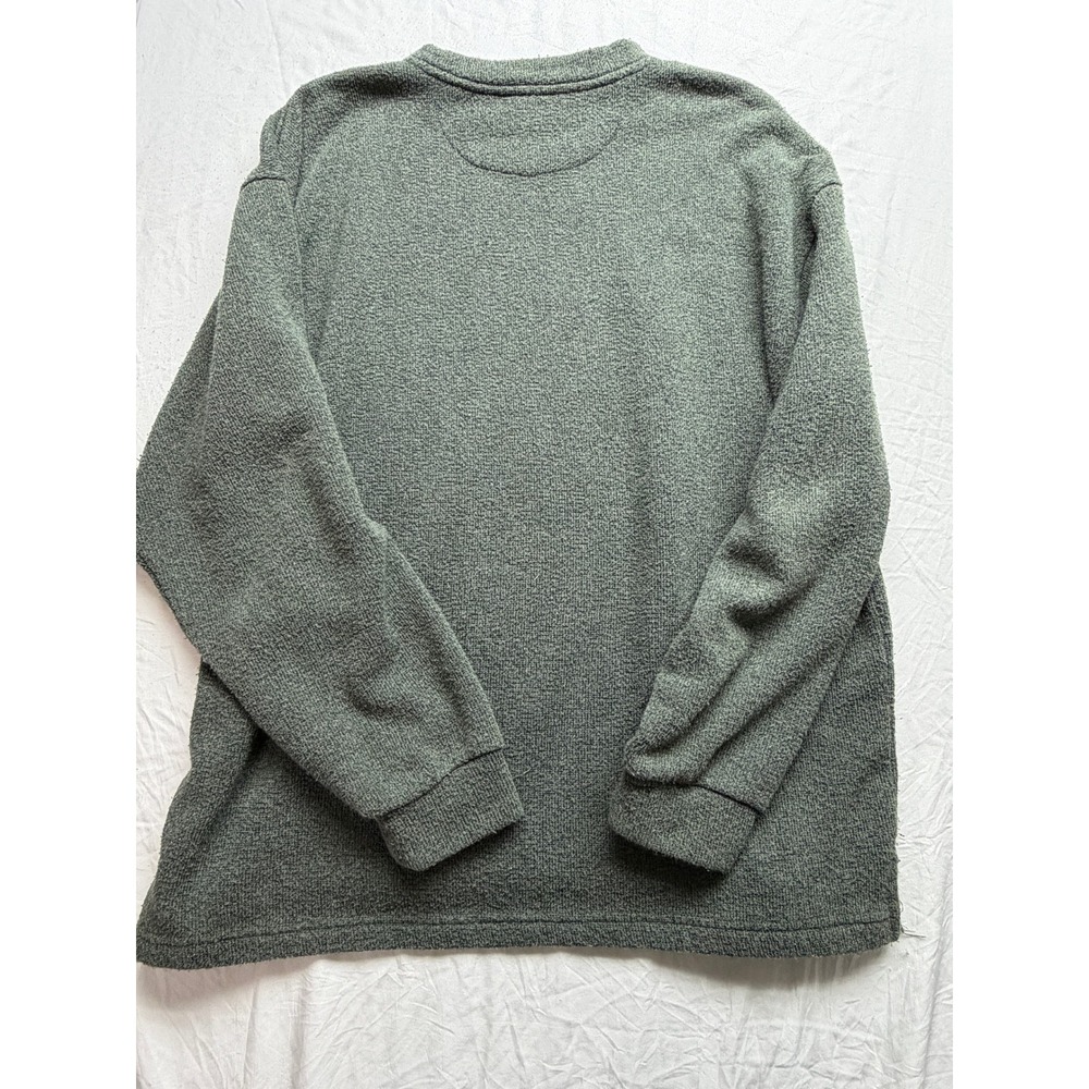 Vintage Harley Davidson Mens XL Green Textured Knit Long Sleeve Pullover Shirt - Picture 5 of 6